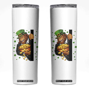 Funny St Patricks Day Bigfoot Skinny Tumbler Irish Revelry Gift TS12 White Print Your Wear
