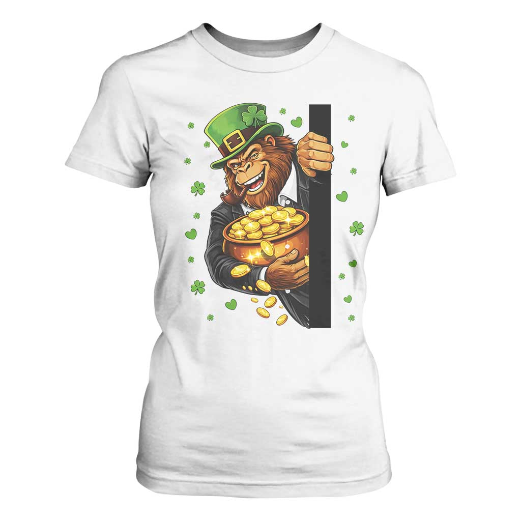 Funny St Patricks Day Bigfoot T Shirt For Women Irish Revelry Gift TS12 White Print Your Wear