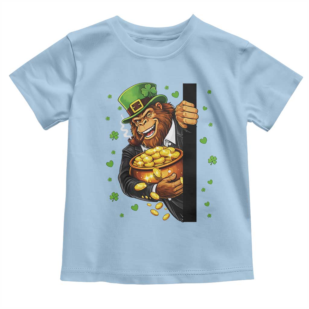 Funny St Patricks Day Bigfoot Toddler T Shirt Irish Revelry Gift TS12 Light Blue Print Your Wear