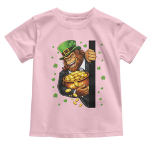 Funny St Patricks Day Bigfoot Toddler T Shirt Irish Revelry Gift TS12 Light Pink Print Your Wear