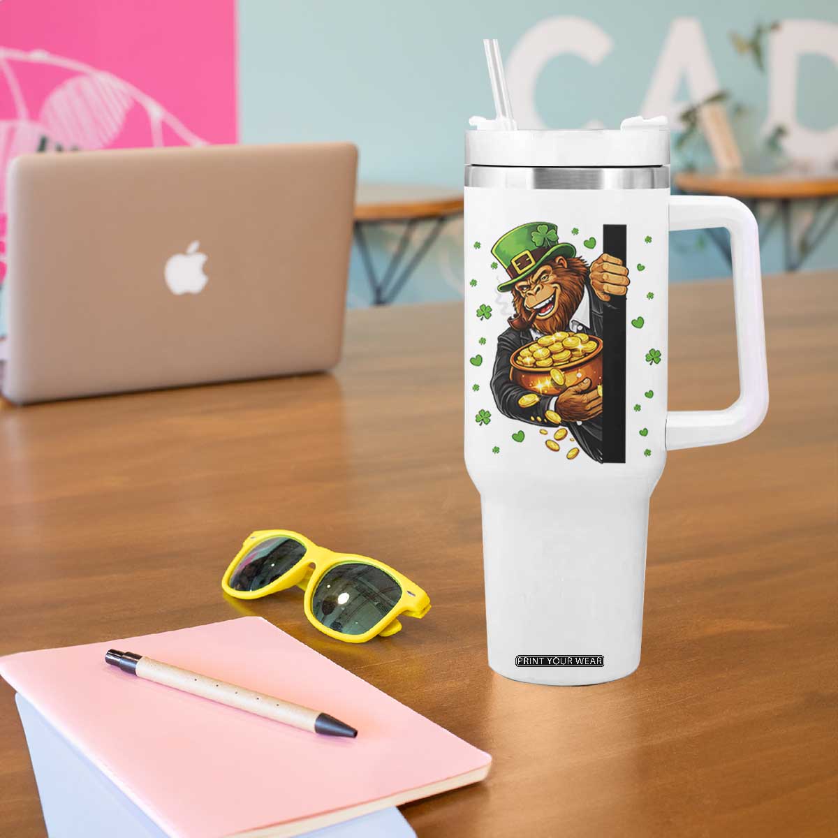 Funny St Patricks Day Bigfoot Tumbler With Handle Irish Revelry Gift TS12 Print Your Wear