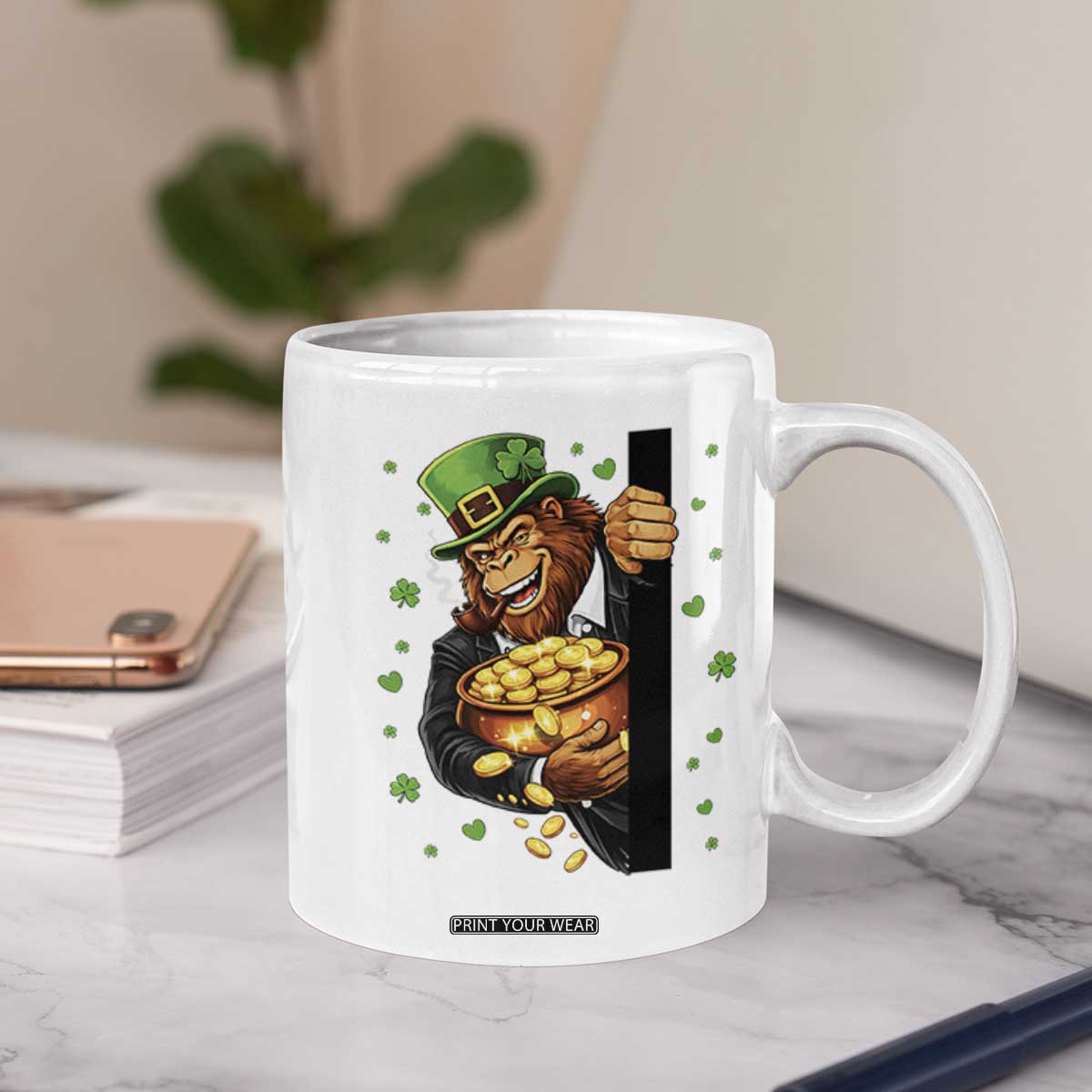 Funny St Patricks Day Bigfoot Coffee Mug Irish Revelry Gift TS12 Print Your Wear