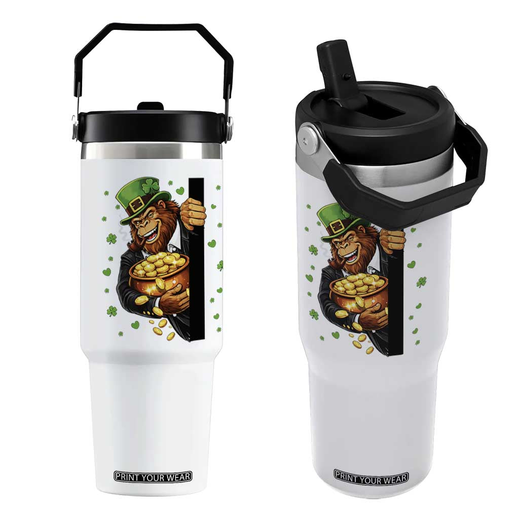Funny St Patricks Day Bigfoot Flip Straw Tumbler Irish Revelry Gift TS12 One Size: 30 oz White Print Your Wear