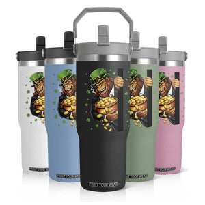Funny St Patricks Day Bigfoot Flip Straw Tumbler Irish Revelry Gift TS12 Print Your Wear
