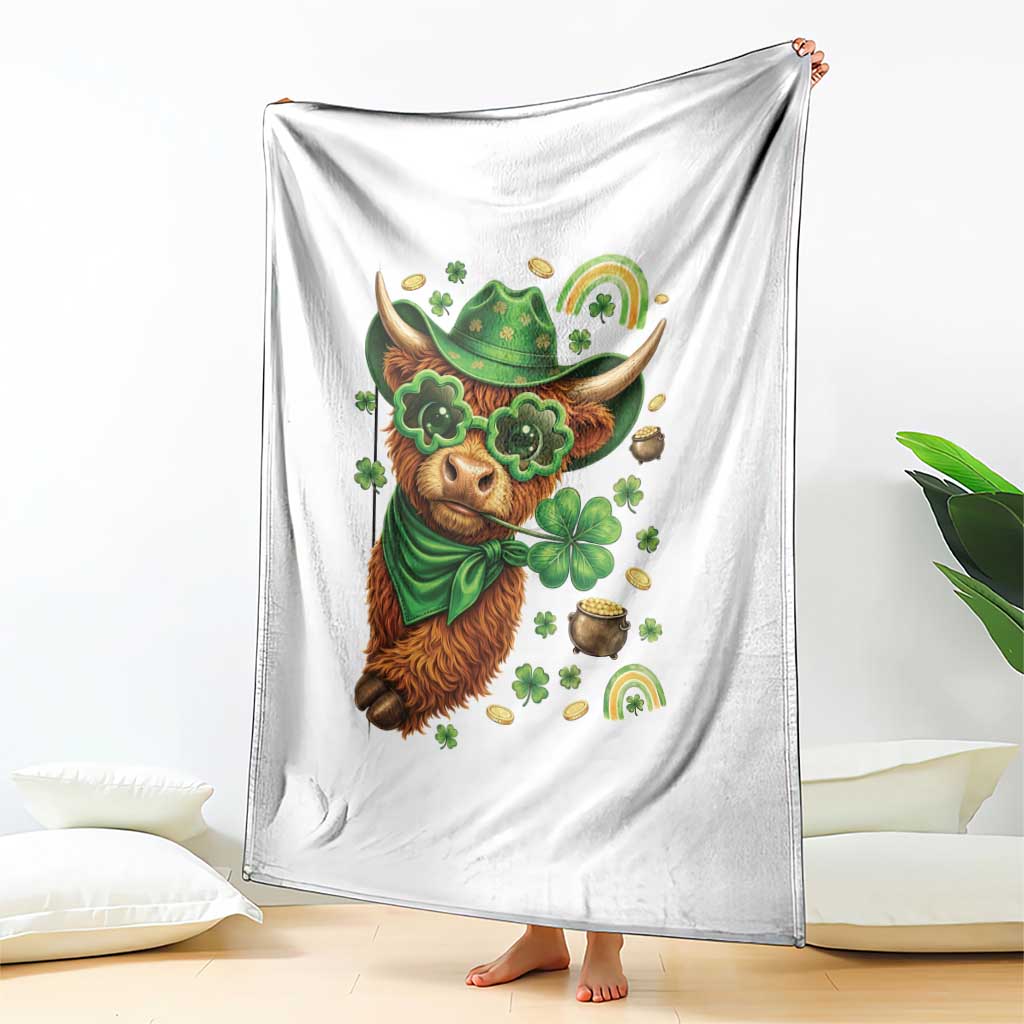Funny Irish Highland Cow Throw Blanket St Patricks Day Gift TS12 Print Your Wear