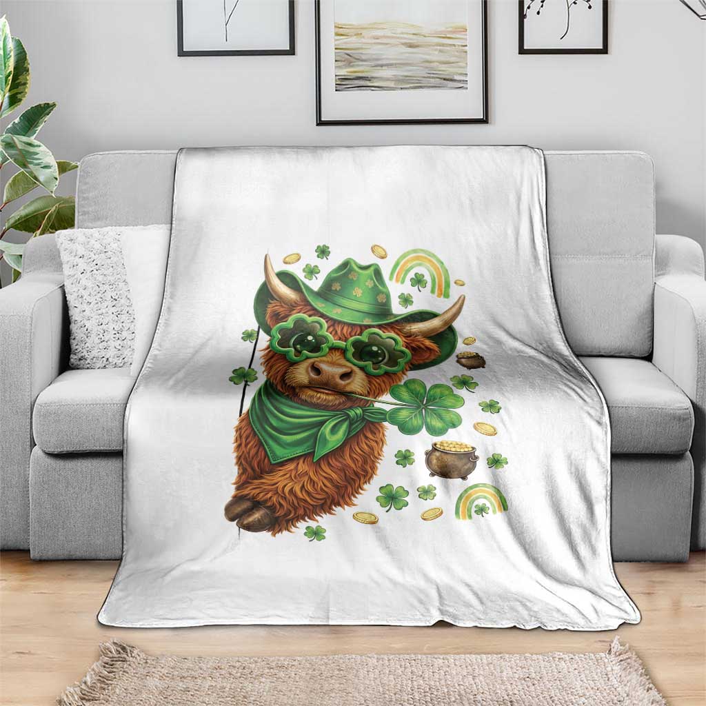 Funny Irish Highland Cow Throw Blanket St Patricks Day Gift TS12 Print Your Wear