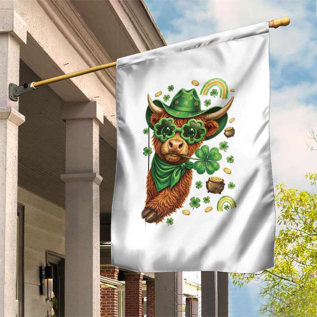Funny Irish Highland Cow Garden Flag St Patricks Day Gift TS12 Print Your Wear