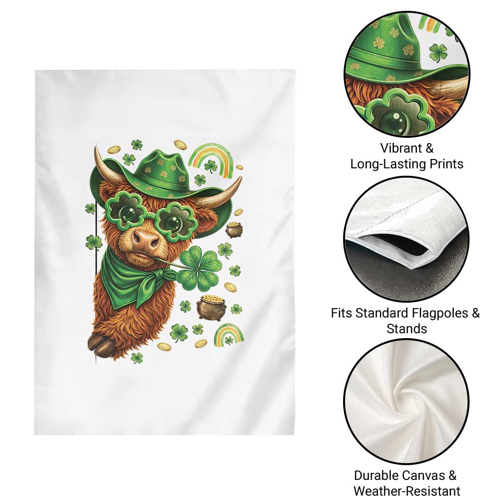 Funny Irish Highland Cow Garden Flag St Patricks Day Gift TS12 Print Your Wear