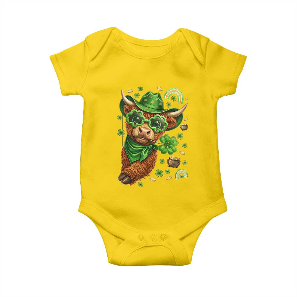 Funny Irish Highland Cow Baby Onesie St Patricks Day Gift TS12 Daisy Print Your Wear