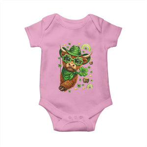 Funny Irish Highland Cow Baby Onesie St Patricks Day Gift TS12 Light Pink Print Your Wear