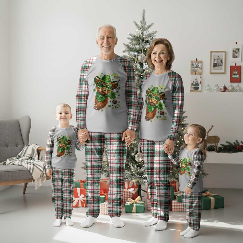 Funny Irish Highland Cow Plaid Pajama Set St Patricks Day Gift TS12 Christmas Plaid Print Your Wear
