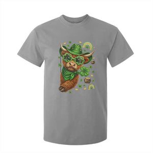 Funny Irish Highland Cow T Shirt For Kid St Patricks Day Gift TS12 Sport Gray Print Your Wear