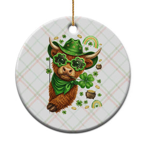 Funny Irish Highland Cow Ceramic Ornament St Patricks Day Gift TS12 1pc Christmas Plaid Print Your Wear