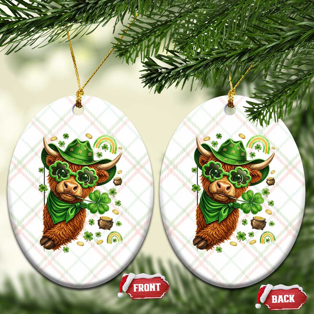 Funny Irish Highland Cow Ceramic Ornament St Patricks Day Gift TS12 Print Your Wear