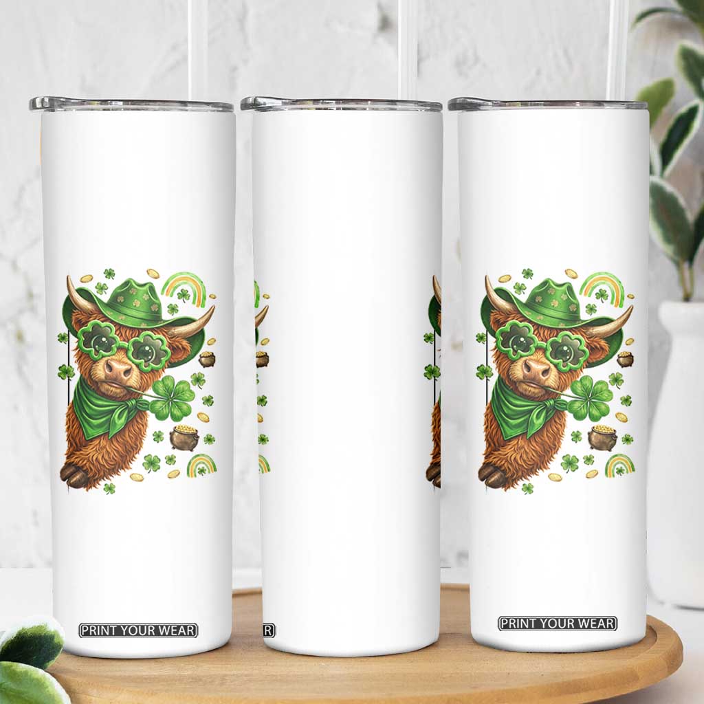 Funny Irish Highland Cow Skinny Tumbler St Patricks Day Gift TS12 Print Your Wear