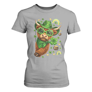 Funny Irish Highland Cow T Shirt For Women St Patricks Day Gift TS12 Sport Gray Print Your Wear