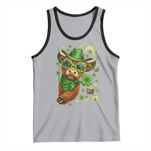 Funny Irish Highland Cow Tank Top St Patricks Day Gift TS12 Athletic Heather Black Print Your Wear