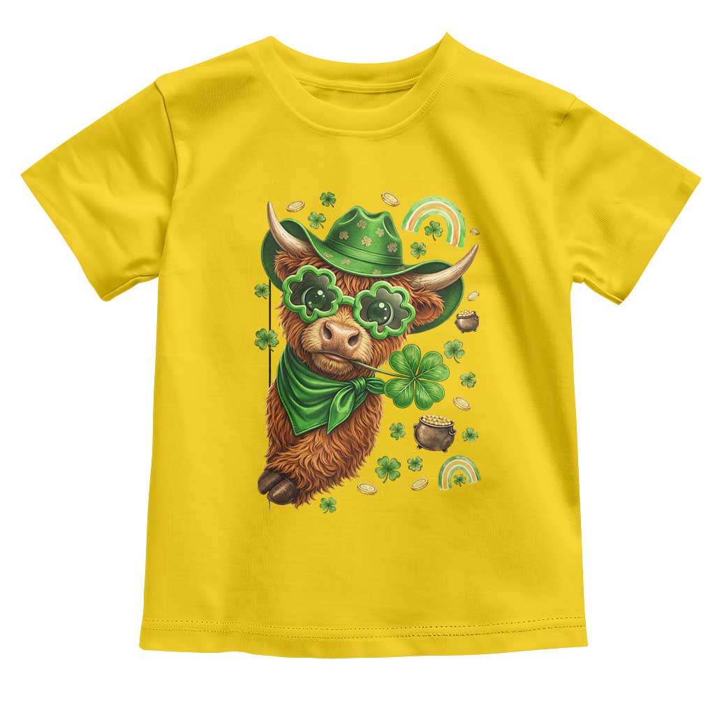 Funny Irish Highland Cow Toddler T Shirt St Patricks Day Gift TS12 Daisy Print Your Wear