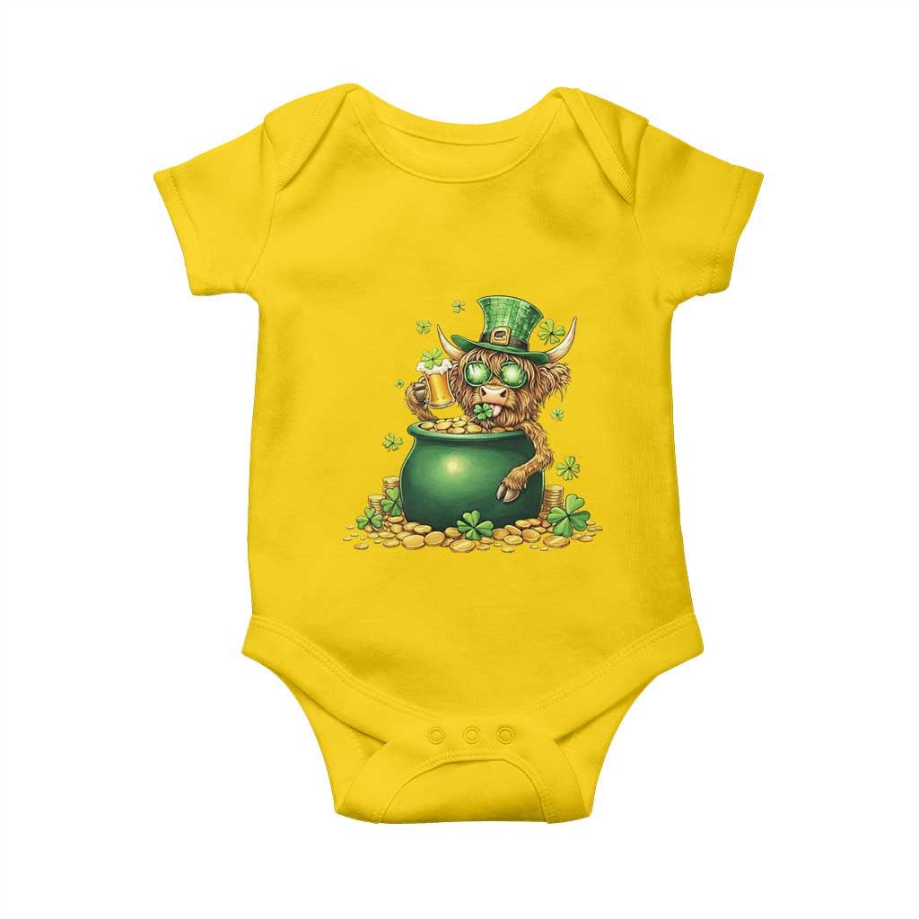 Funny Highland Cow St Patricks Day Baby Onesie Farm Lover Gift TS12 Daisy Print Your Wear