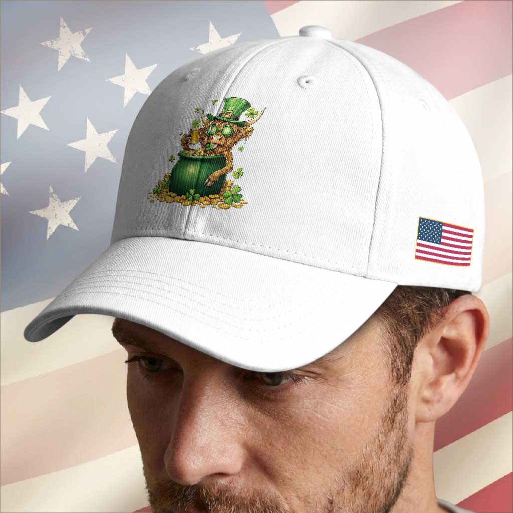 Funny Highland Cow St Patricks Day Baseball Cap Farm Lover Gift TS12 Print Your Wear
