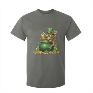Funny Highland Cow St Patricks Day T Shirt For Kid Farm Lover Gift TS12 Military Green Print Your Wear