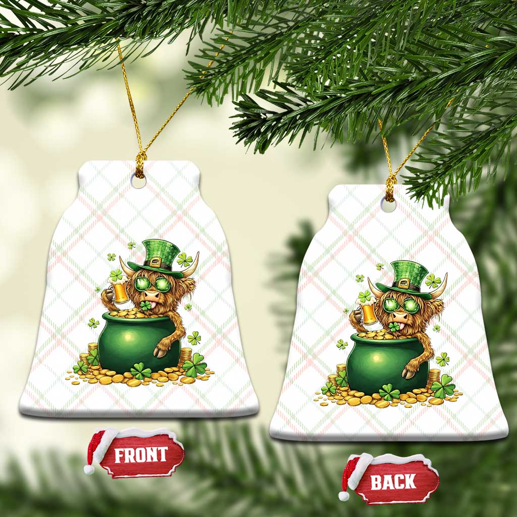 Funny Highland Cow St Patricks Day Ceramic Ornament Farm Lover Gift TS12 Print Your Wear
