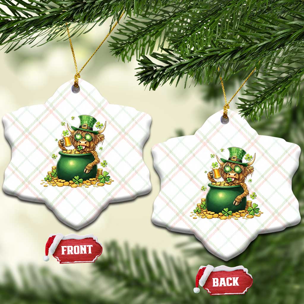 Funny Highland Cow St Patricks Day Ceramic Ornament Farm Lover Gift TS12 Print Your Wear