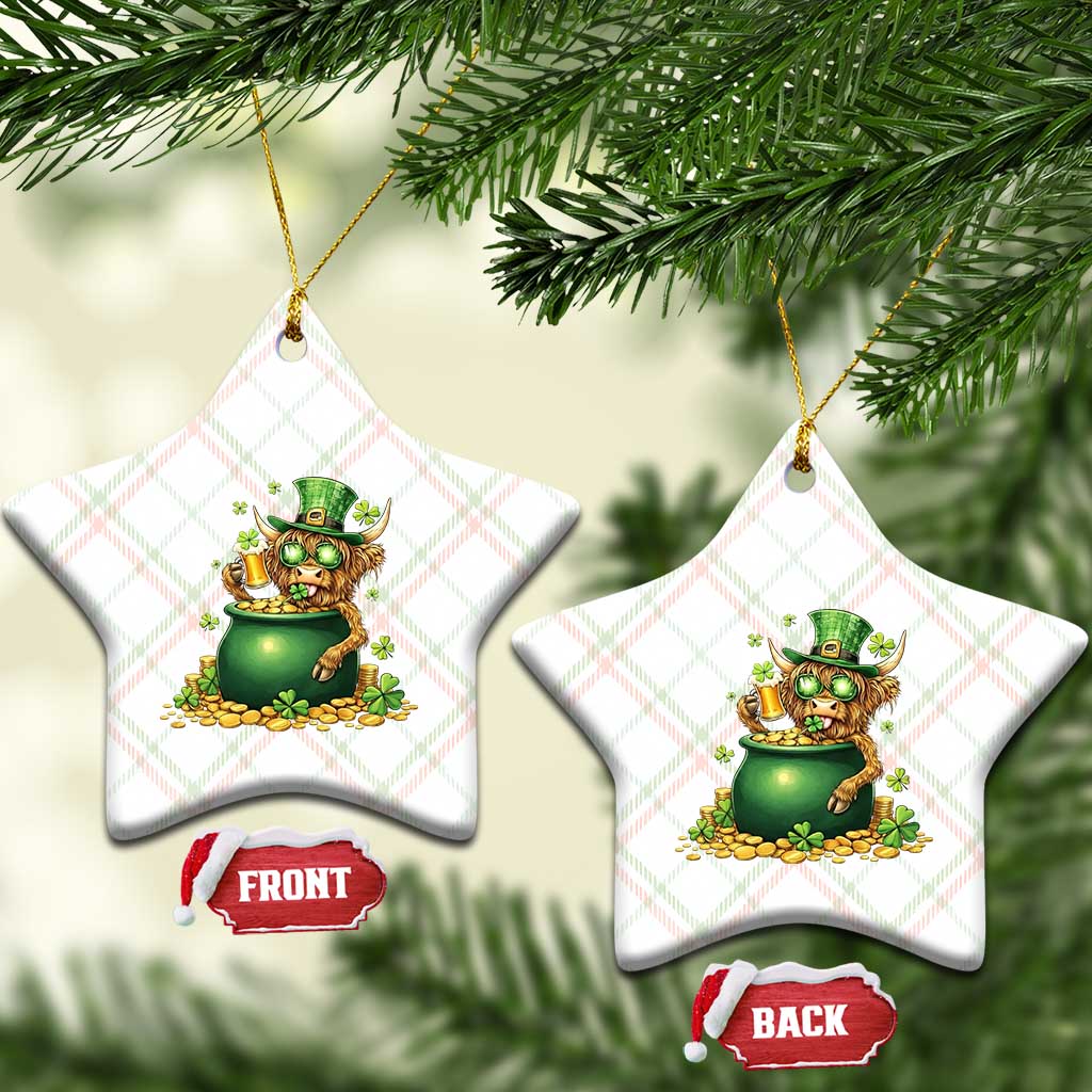 Funny Highland Cow St Patricks Day Ceramic Ornament Farm Lover Gift TS12 Print Your Wear
