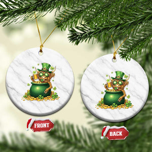 Funny Highland Cow St Patricks Day Ceramic Ornament Farm Lover Gift TS12 1pc White Marble Print Your Wear