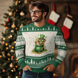 Funny Highland Cow St Patricks Day Ugly Christmas Sweater Farm Lover Gift TS12 Beige Green Print Your Wear