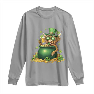 Funny Highland Cow St Patricks Day Long Sleeve Shirt Farm Lover Gift TS12 Sport Gray Print Your Wear