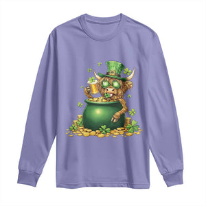 Funny Highland Cow St Patricks Day Long Sleeve Shirt Farm Lover Gift TS12 Violet Print Your Wear