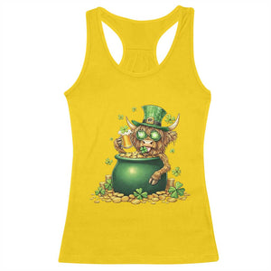 Funny Highland Cow St Patricks Day Racerback Tank Top Farm Lover Gift TS12 Daisy Print Your Wear