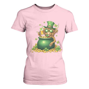 Funny Highland Cow St Patricks Day T Shirt For Women Farm Lover Gift TS12 Light Pink Print Your Wear