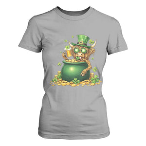 Funny Highland Cow St Patricks Day T Shirt For Women Farm Lover Gift TS12 Sport Gray Print Your Wear
