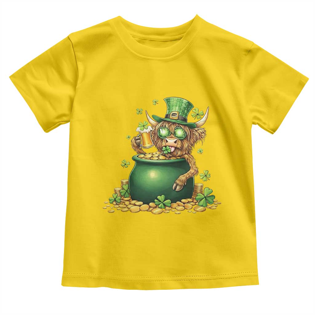 Funny Highland Cow St Patricks Day Toddler T Shirt Farm Lover Gift TS12 Daisy Print Your Wear