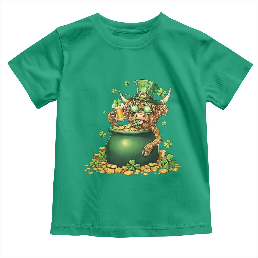 Funny Highland Cow St Patricks Day Toddler T Shirt Farm Lover Gift TS12 Irish Green Print Your Wear