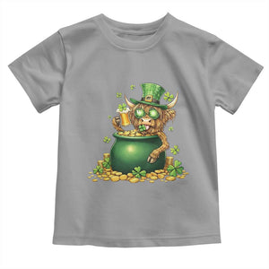 Funny Highland Cow St Patricks Day Toddler T Shirt Farm Lover Gift TS12 Sport Gray Print Your Wear