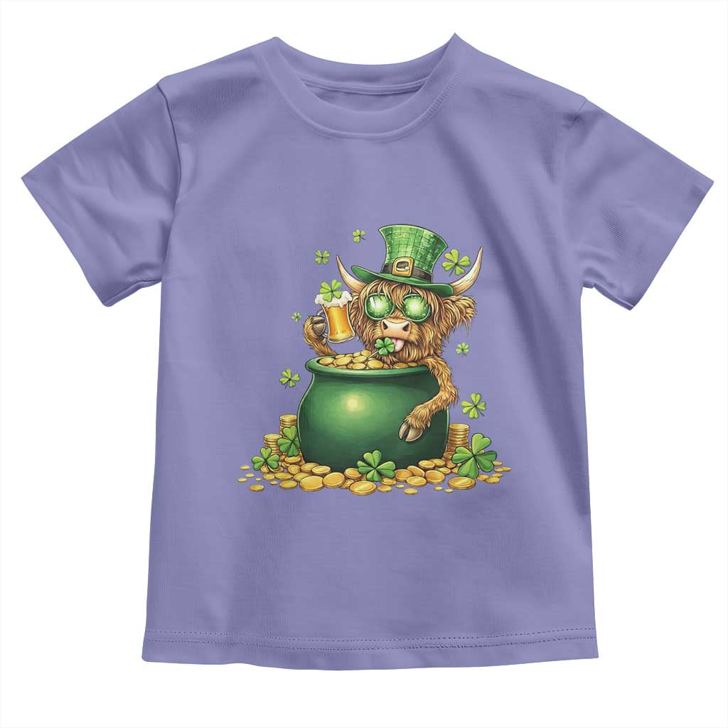 Funny Highland Cow St Patricks Day Toddler T Shirt Farm Lover Gift TS12 Violet Print Your Wear