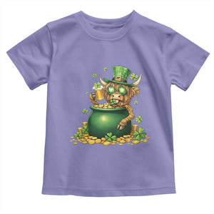 Funny Highland Cow St Patricks Day Toddler T Shirt Farm Lover Gift TS12 Violet Print Your Wear