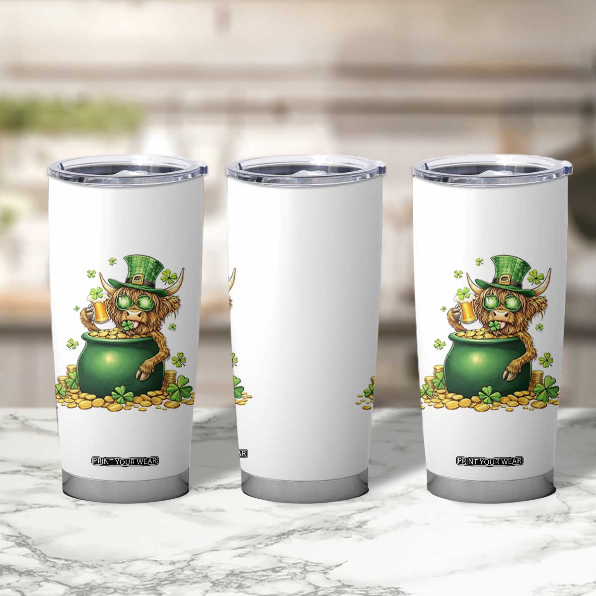 Funny Highland Cow St Patricks Day Tumbler Cup Farm Lover Gift TS12 Print Your Wear