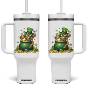 Funny Highland Cow St Patricks Day Tumbler With Handle Farm Lover Gift TS12 One Size: 40 oz White Print Your Wear