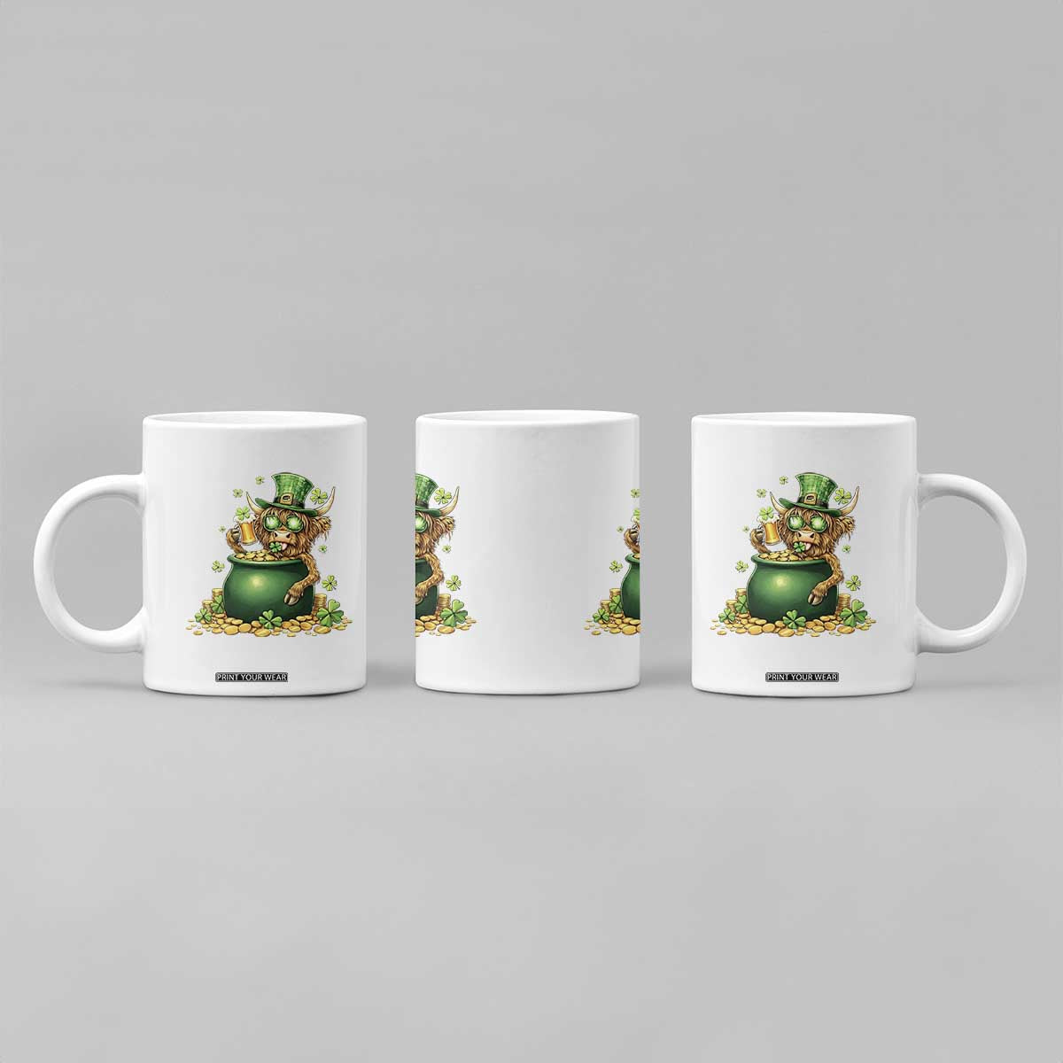 Funny Highland Cow St Patricks Day Coffee Mug Farm Lover Gift TS12 Print Your Wear