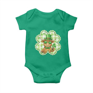Funny Irish Highland Cow Shamrock Holiday Gift Baby Onesie TS12 Irish Green Print Your Wear