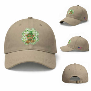 Funny Irish Highland Cow Shamrock Holiday Gift Baseball Cap TS12 Baseball Cap Universal Fit Khaki Print Your Wear