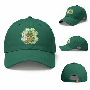 Funny Irish Highland Cow Shamrock Holiday Gift Baseball Cap TS12 Baseball Cap Universal Fit Irish Green Print Your Wear