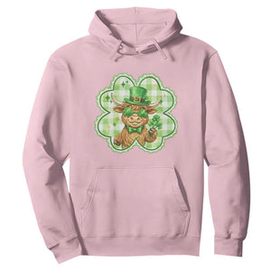 Funny Irish Highland Cow Shamrock Holiday Gift Hoodie TS12 Light Pink Print Your Wear