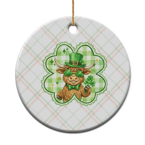 Funny Irish Highland Cow Shamrock Holiday Gift Ceramic Ornament TS12 1pc Christmas Plaid Print Your Wear