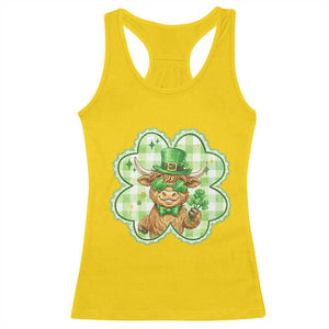 Funny Irish Highland Cow Shamrock Holiday Gift Racerback Tank Top TS12 Daisy Print Your Wear