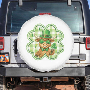 Funny Irish Highland Cow Shamrock Holiday Gift Spare Tire Cover TS12 No hole White Print Your Wear